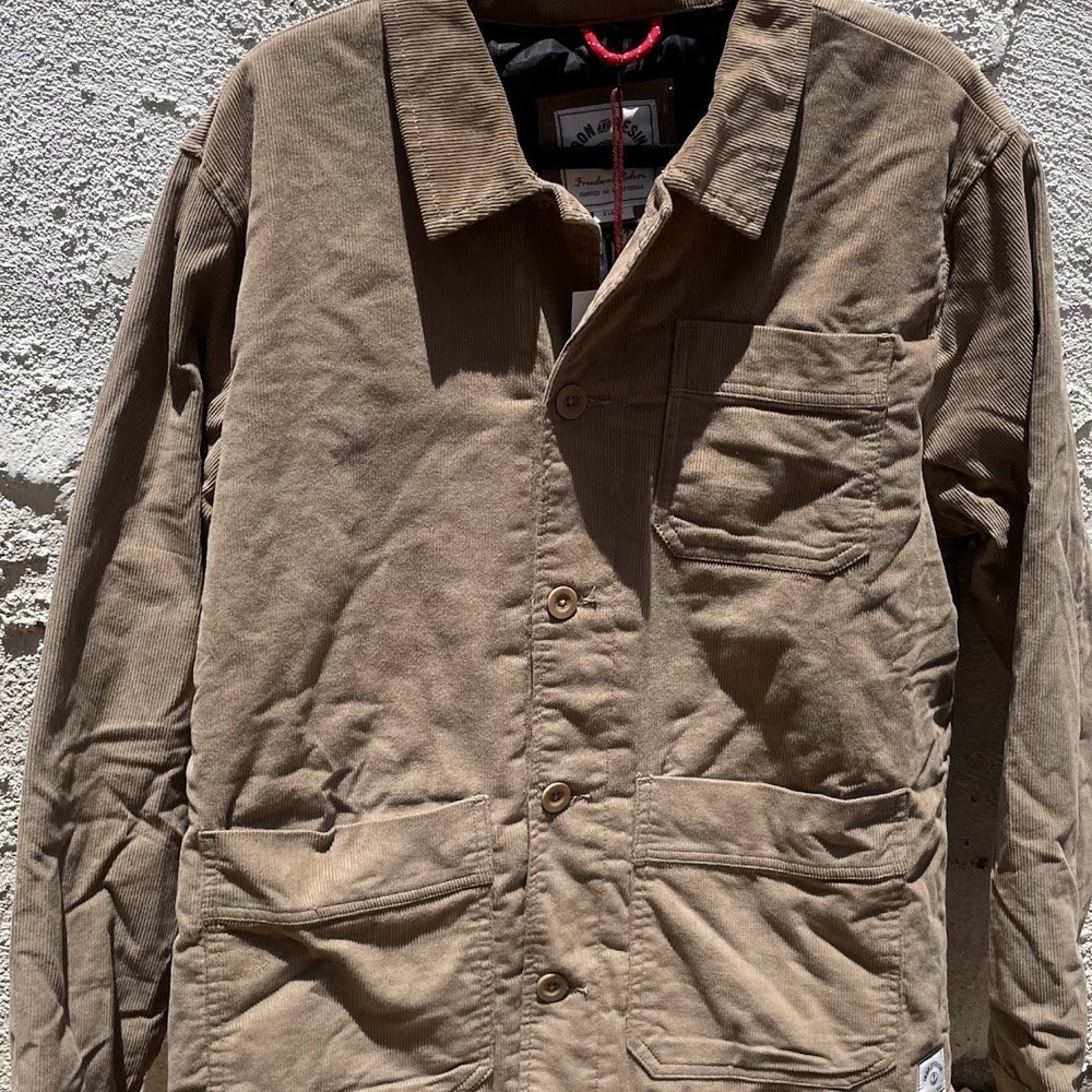 Iron and Resin Freedom Riders Corduroy Chore Jacket Men's XL Tan Cotton